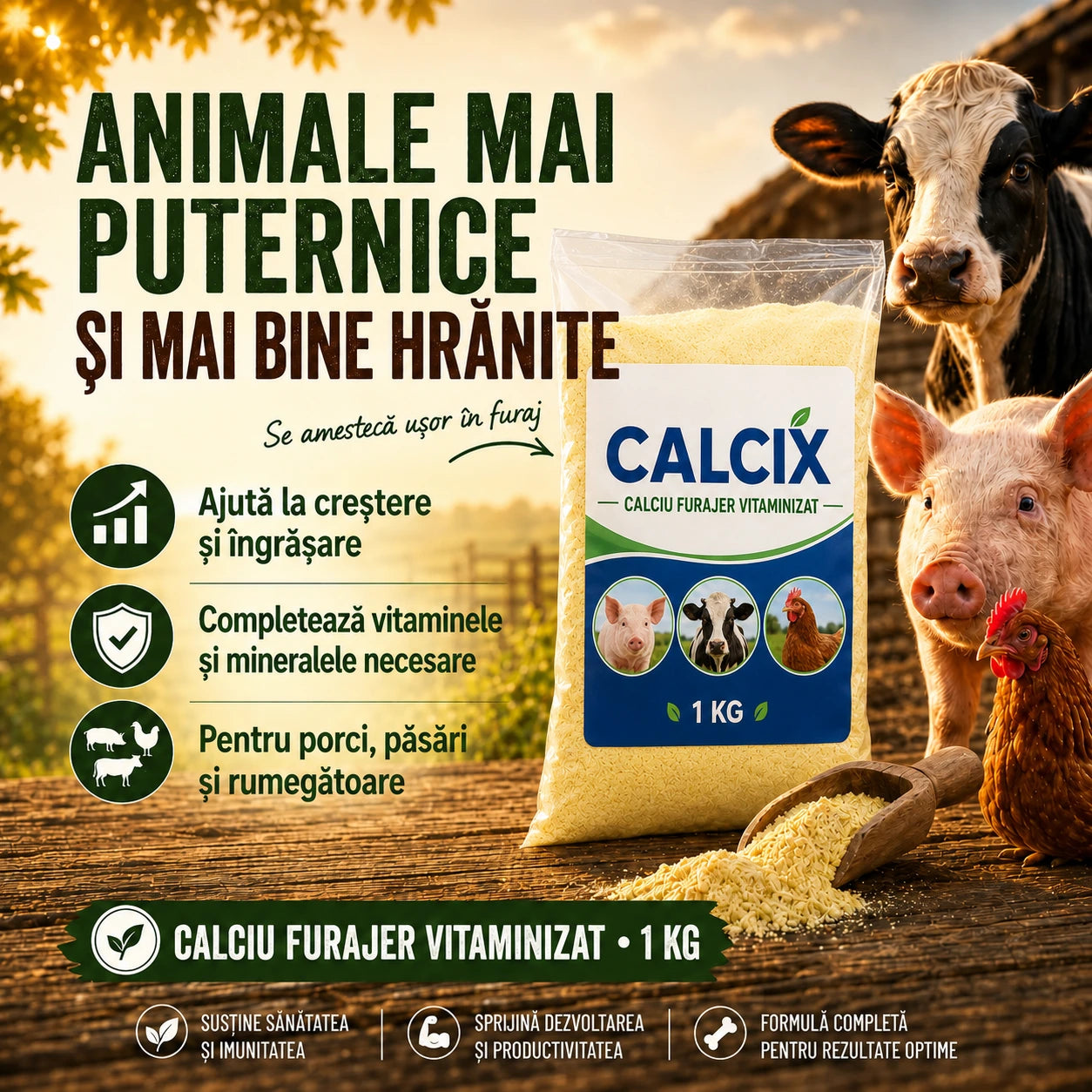 Calciu furajer vitaminizat | 1kg